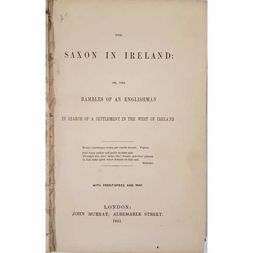 172 - The Saxon in Ireland. Rambles of an Englishman in Search of a Settlement. Map of Erris and Galway an... 