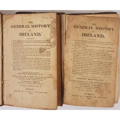 188 - The General History of Ireland Vol 1-2. Collected by the Learned Jeoffry Keating, D.D. Fully transla... 