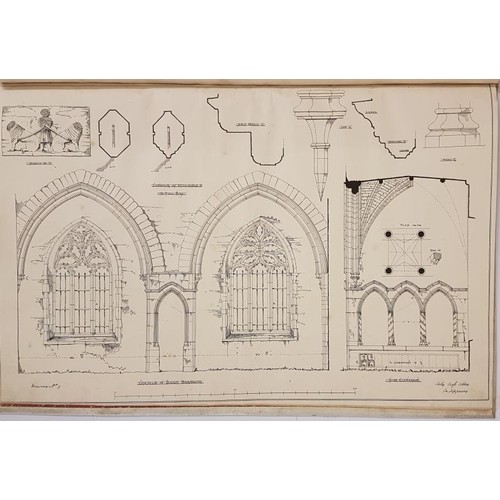 201 - S. P. Close , Measured drawings of Holy Cross Abbey, Co Tipperary, elephant folio with vellum covers... 