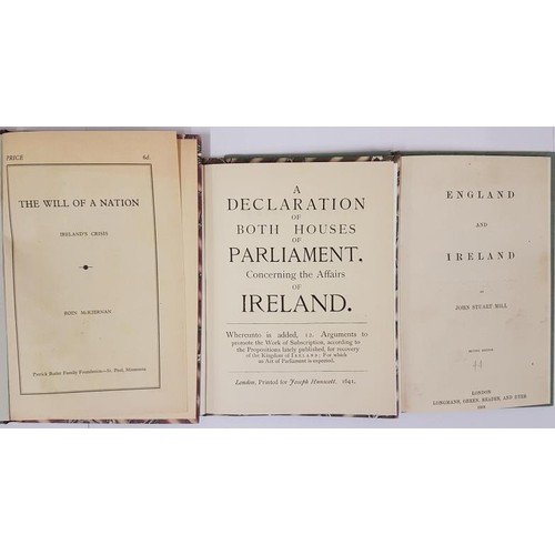 221 - England and Ireland. John Stuart Mill. 1868; A Declaration of Both Houses of Parliament Concerning A... 