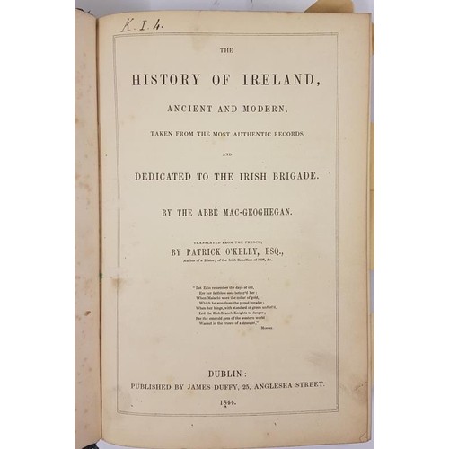 252 - History of Ireland. Ancient and Modern. Taken from the the most authentic records and Dedicated to t... 