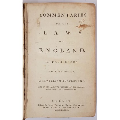 270 - Blackstone, Commentaries on the Laws of England in Four Books, ‘probably the most important le... 