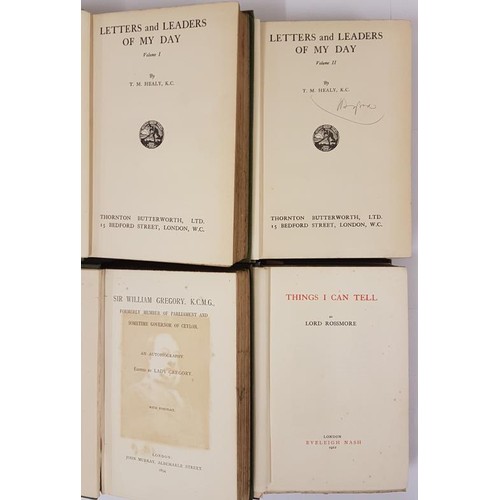 316 - William Gregory K. C. M. G. An Autobiography by Lady Gregory. 1894. The Howth Castle copy in lovely ... 