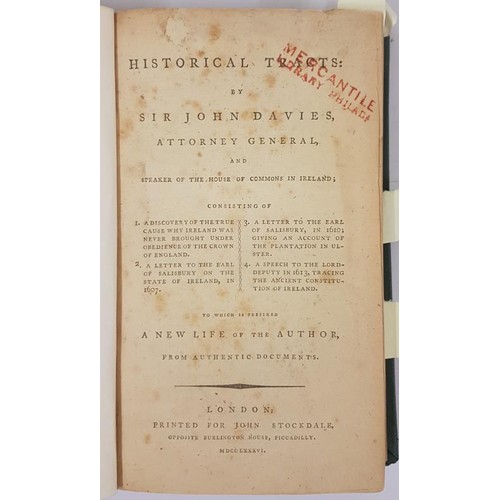 389 - Historical Tracts by Sir John Davies, Attorney General and Speaker of the House of Commons in Irelan... 