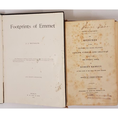 401 - Footprints Of Emmet by J. J. Reynolds, Dublin 1903. With dedication to Thomas O'Donnell M.P., with k... 