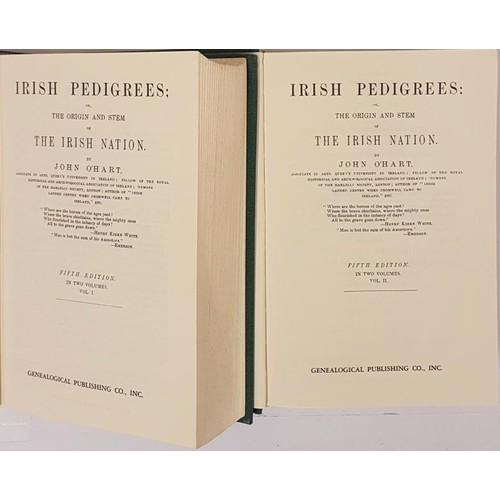 407 - O’Hart, Irish Pedigrees, 2 vol fasc set Baltimore, 1989/1976, from original in1892. 896 and 94... 