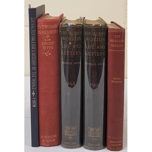 421 - Sir Henry Wotton, Life and Letters by Pearsall Smith, 2 Vol Set, 1907; The Sherleain Odyssey by Boie... 