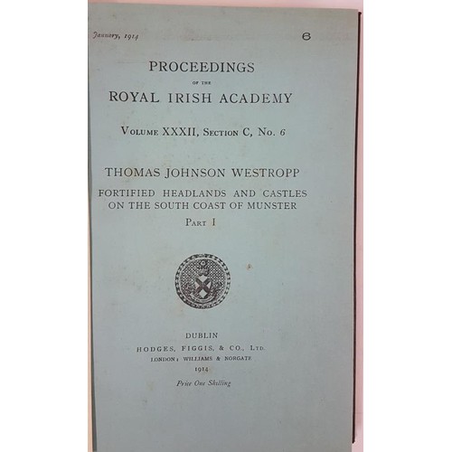 438 - Munster Fortified Headlands by Westropp - a bound collection of 6 Proceedings of the Royal Irish Aca... 