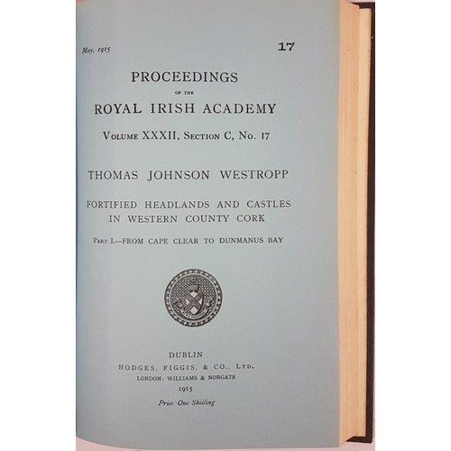 438 - Munster Fortified Headlands by Westropp - a bound collection of 6 Proceedings of the Royal Irish Aca... 