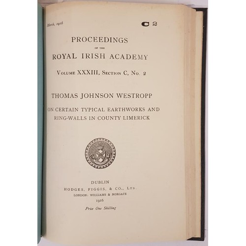 438 - Munster Fortified Headlands by Westropp - a bound collection of 6 Proceedings of the Royal Irish Aca... 