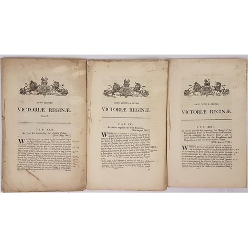 496 - A Collection of Irish Acts - An Act For Improving The Dublin Police 1842; An Act to provide for remo... 