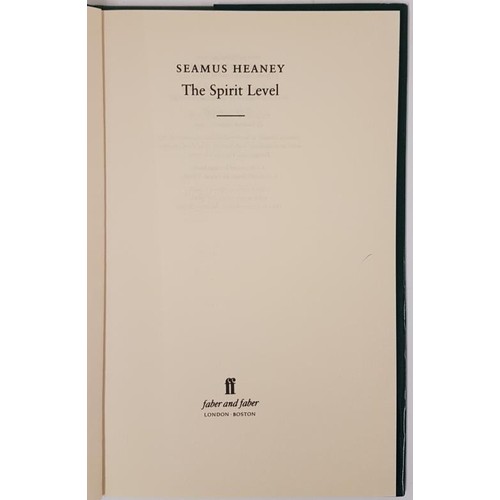 512 - Seamus Heaney. The Spirit Level. 1996. 1st Attractive d.j.