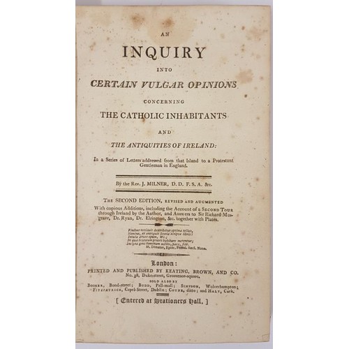 523 - An Inquiry into Certain Vulgar Opinions Concerning the Catholic Inhabitants and the Antiquities of I... 