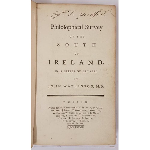 535 - Campbell, A Philosophical Survey of the South of Ireland, Dublin, 1778, ppxvi, 478, 6 engraved plate... 