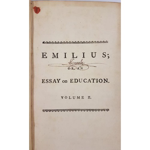 544 - Emilius; or an Essay on Education by John James Rousseau, Citizen of Geneva. Translated from the Fre... 