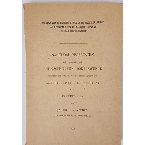 583 - The Black Book of Limerick. Studies on Diocese of Limerick, Based Principally upon Manuscript known ... 