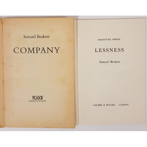 589 - Samuel Beckett. Company. 1982. Tipped in photo of Beckett and S. Beckett Lessness. 1970 (2)... 