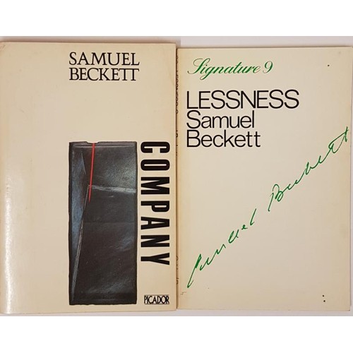 589 - Samuel Beckett. Company. 1982. Tipped in photo of Beckett and S. Beckett Lessness. 1970 (2)... 