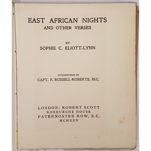 593 - [Lady Heath of Newcastlewest, County Limerick. famous aviator.] East African Nights and Other Verses... 