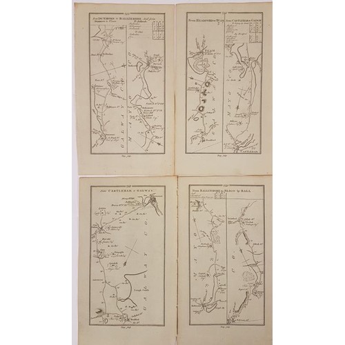 605 - Original 18th Century Maps of Connacht. Dunmore to Ballinrobe; Tuam to Sligo; From Westport to Partr... 