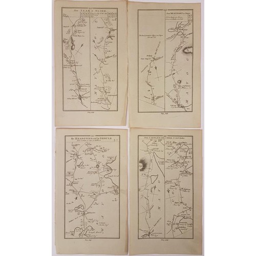 605 - Original 18th Century Maps of Connacht. Dunmore to Ballinrobe; Tuam to Sligo; From Westport to Partr... 