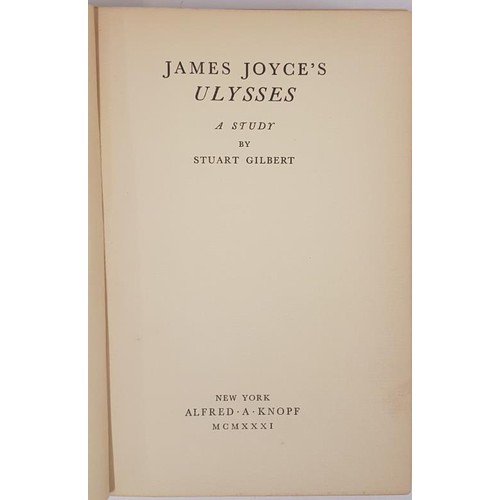 631 - Stuart Gilbert. James Joyce's Ulysses - A Study. New York. 1931. 1st. Original red cloth.