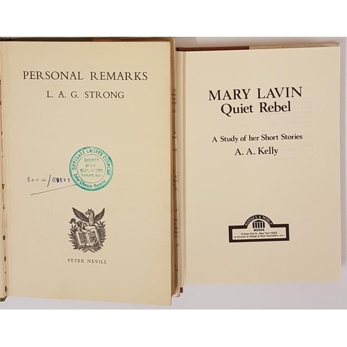 677 - Mary Lavin - Quiet Rebel. A Study of Her Short Stories. 1980. 1st;  and L. A. G. Strong. Person... 