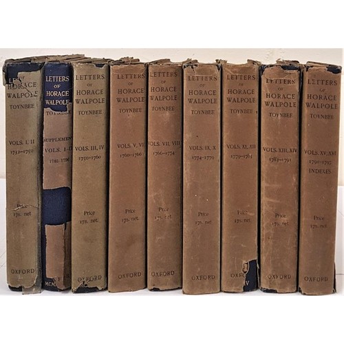 11 - The Letters of Horace Walpole by Mrs Paget Toynbee, 1903, in 16 volumes (2 vols per book) with dust ... 