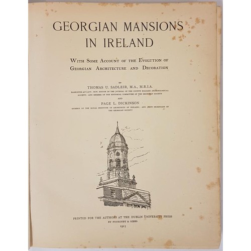25 - Georgian Mansions in Ireland : with some account of the evolution of Georgian architecture and decor... 