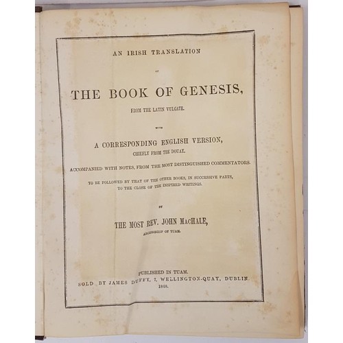 26 - Rev. John McHale, Archbishop of Tuam. Pub. Tuam.  1868. An Irish Translation of the Book of Gen... 