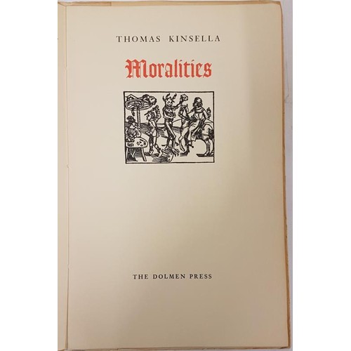 20 - Moralities Thomas Kinsella Published by The Dolmen Press, Dublin, 1960, Softcover. Condition: Fine. ... 