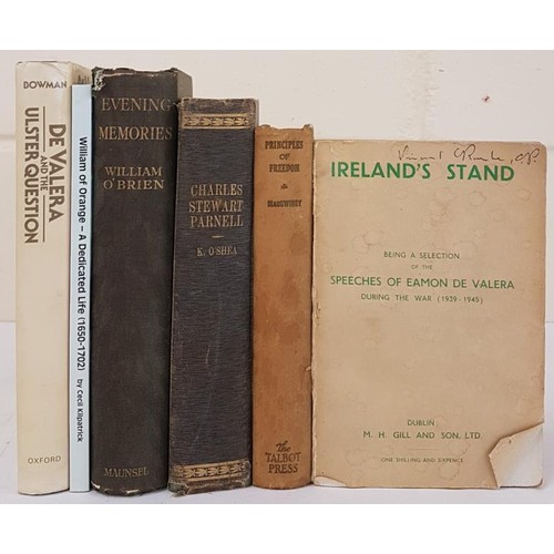 123 - DeValera and the Ulster Question 1917-1973 by John Bowman; William of Orange 1650-1702 by Cecil Kilp... 