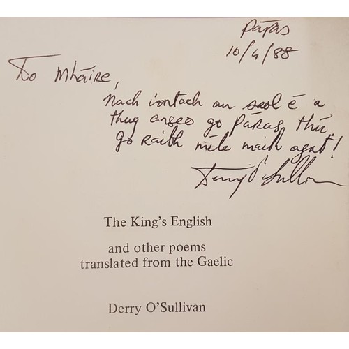 126 - The King's English by Derry O'Sullivan SIGNED with an inscription; Envoy-A Review of Literature Art,... 