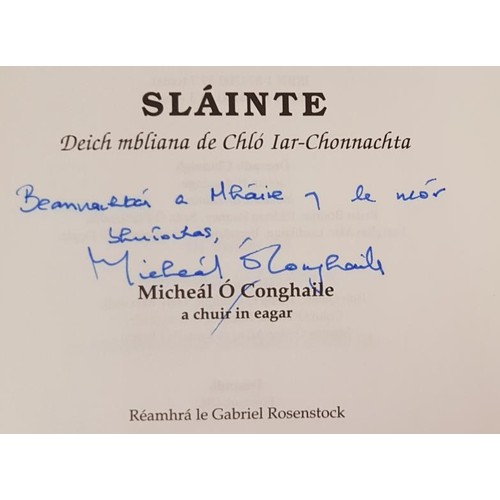 131 - Sláinte by Micheál Ó Conghaile SIGNED; Beathaisnéis 1882-1982 by Di... 