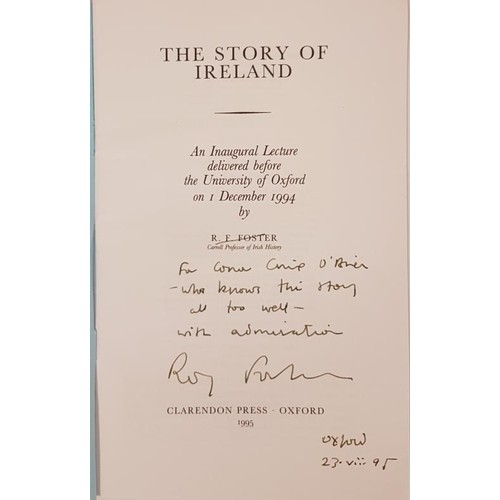 173 - The Story Of Ireland By RF Foster SIGNED with an inscription; Alexis de Tocqueville's Journey In Ire... 