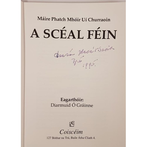 238 - A Scéal Féin by Diarmuid Ó Gráinne with a hand written poem and its corr... 