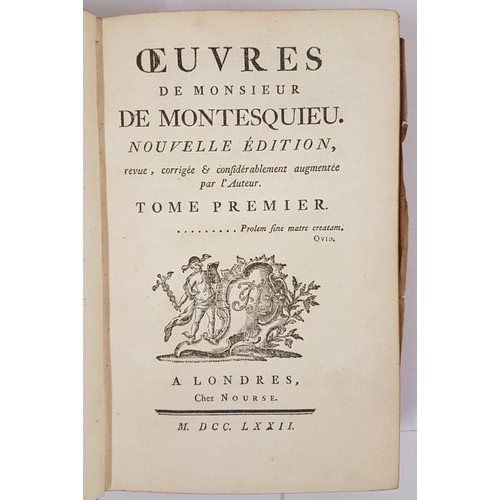 314 - Oeuvres De Monsieur De Montesquieu. Nouvelle édition, revue, corrigée & consid&eac... 