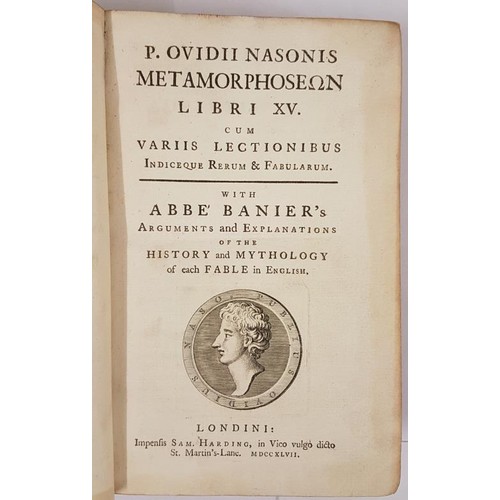 320 - Metamorphoseon. Libri XV Cum variis lectionibus indiceque rerum et Fabularum. With Abbe Banier'... 