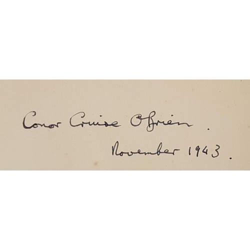 323 - Bibliography Of Irish History 1870-1911 by James Carty Signed by Conor Cruise O'Brien; Ireland, An I... 