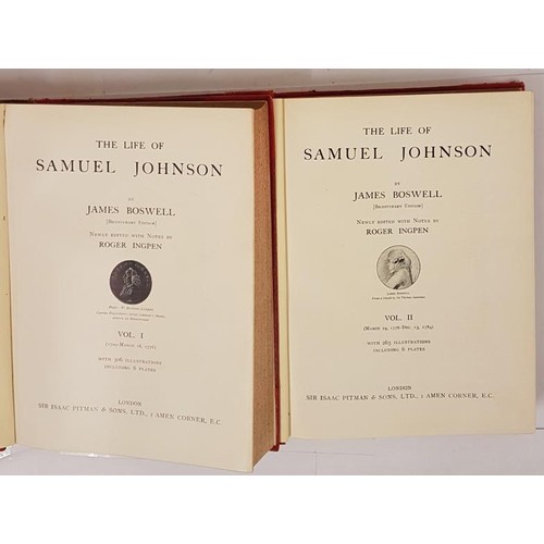 333 - The Life of Samuel Johnson. Boswell, James Vol 1-2. Sir Isaac Pitman and Sons, London, No date.... 