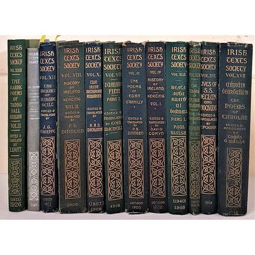 351 - Irish Texts Society 12 Books: The Bardic Poems of Tadhg Dall Ó Huiginn Vol 2; The Pursuit of ... 