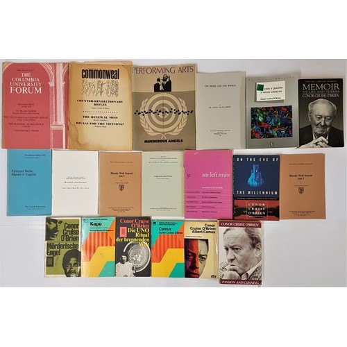 367 - 18 Books/Pamphlets All By Conor Cruise O'Brien; Camus SIGNED; Genio y pasión y otros ensayos;... 