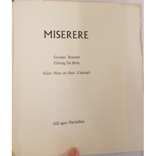 371 - Miserere Georges Rouault; De Brun, Padraig. Irish section into Irish by Mhaire Mhac an tSaoi. Limite... 