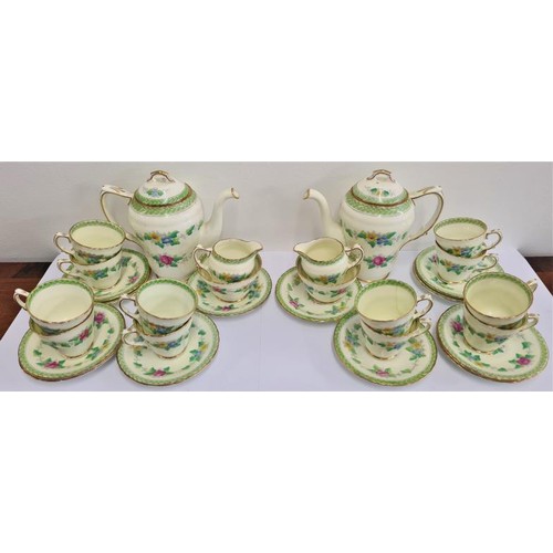 30 - Aynsley Delphine Pattern Floral Tea Service - 30piece