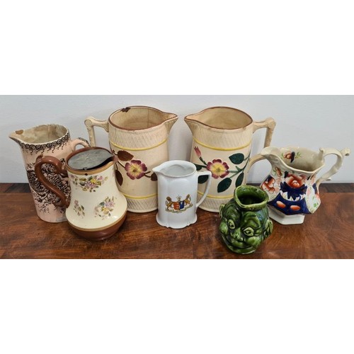 45 - Pair of Victorian Floral Dresser Jugs and various others (7)