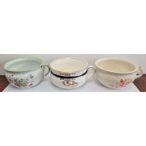 81 - Three Floral Pattern Chamber Pots