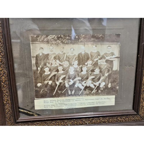 93 - Framed Photograph of Birr, Offaly Hurling Champions 1912-13, another of Offaly Hurling Champions GAA... 