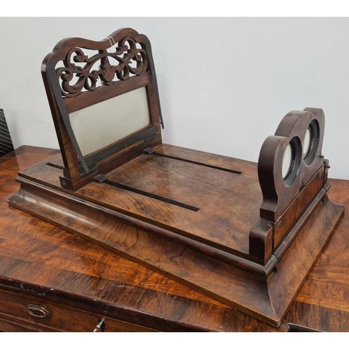 122 - Large Victorian Walnut Stereoscope Viewer, c.24in x 12in x 13in