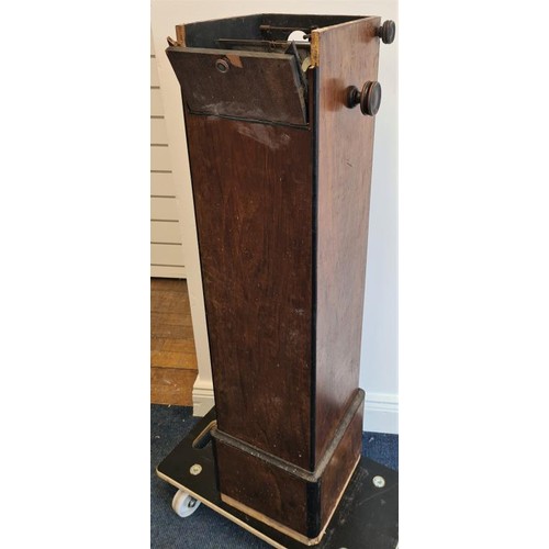 124 - A Mahogany Cased Stereoscopic Viewer Complete With Slides, case as found, case c.40in tall