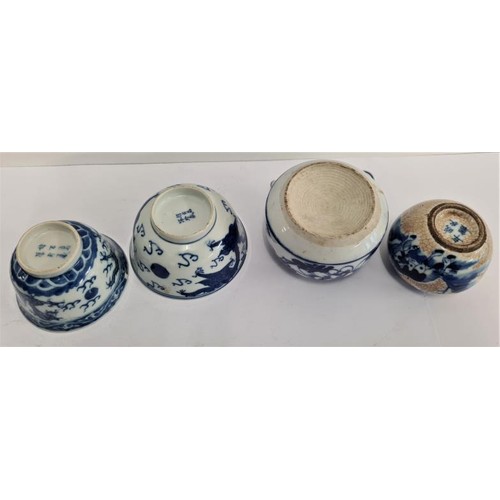 149 - Four Pieces of 19th Century Chinese Blue and White Ceramics